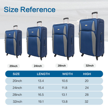 4 Piece Set Softshell Luggage