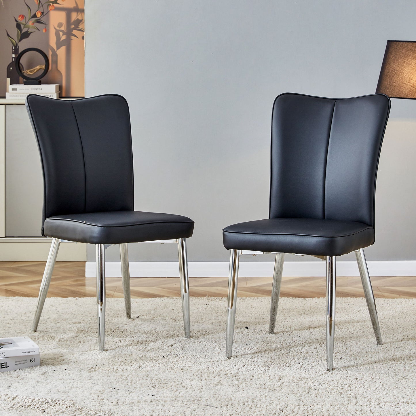 Modern Minimalist Dining Chairs With Metal Legs
