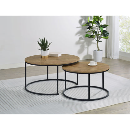 Arrize - 2 Piece Round Nesting Coffee Table Set - Mango Color
