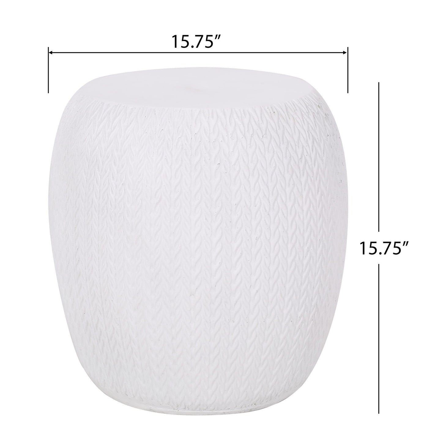 Outdoor Lightweight, Concrete Side Table - Antique White