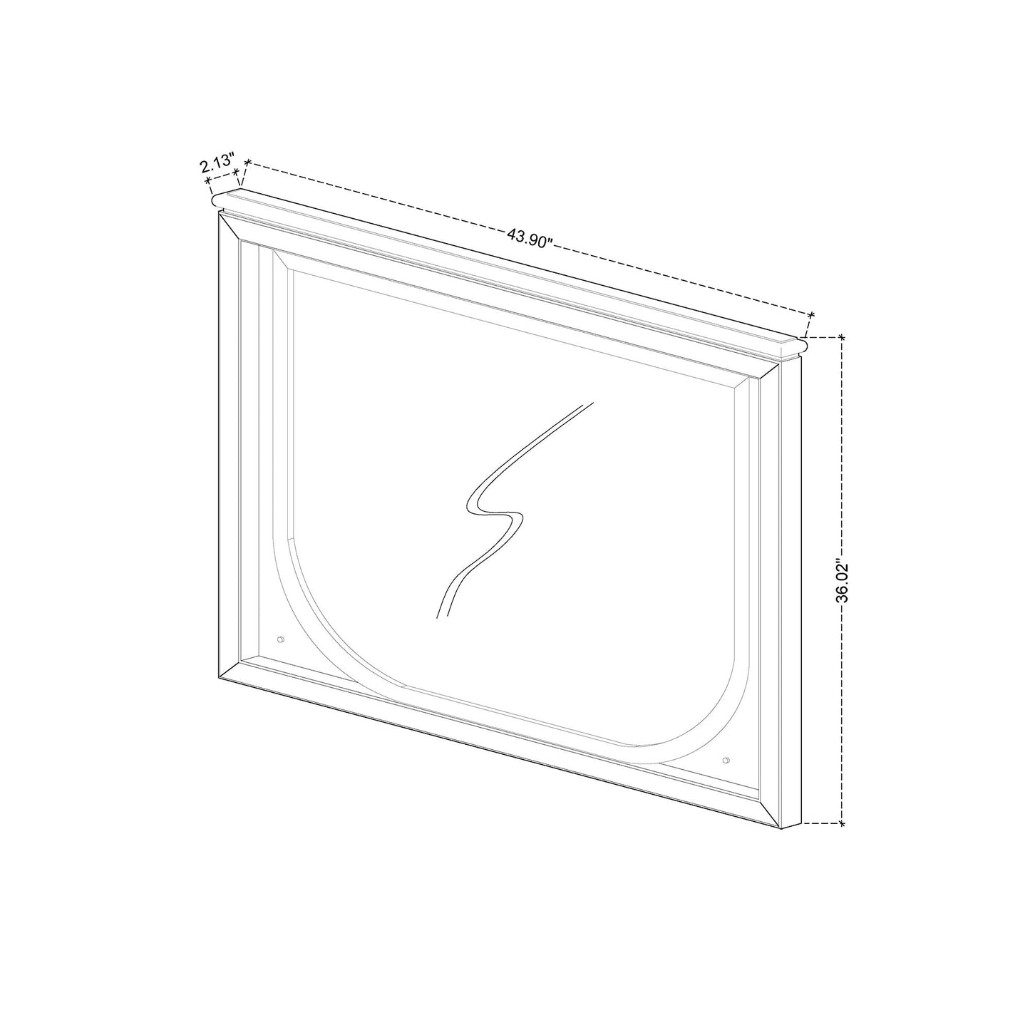 Uriuni - Large Scale Mirror With LED Light - Off White