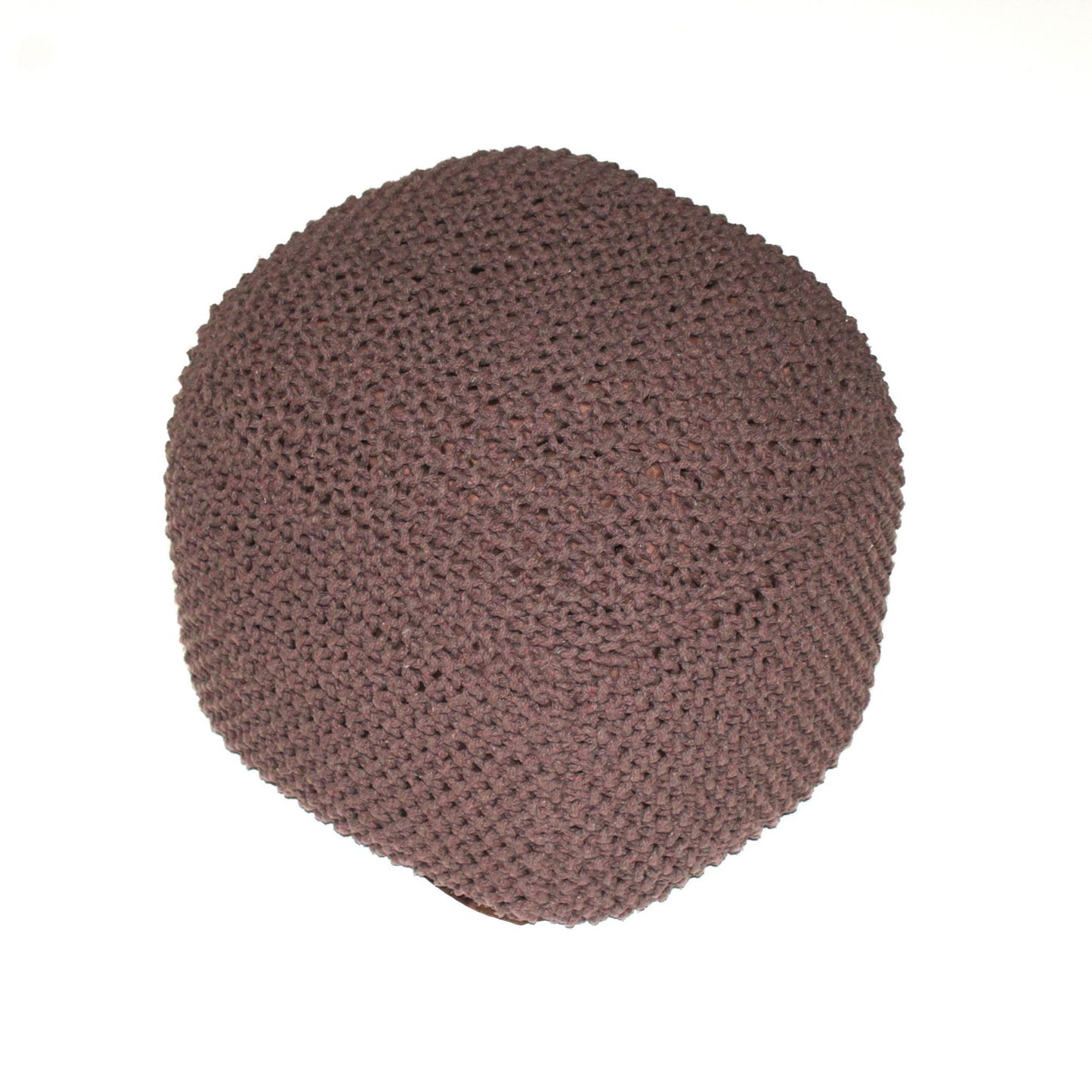 Semi Rounded Pouf, Cable Knitted, Perfect Seating