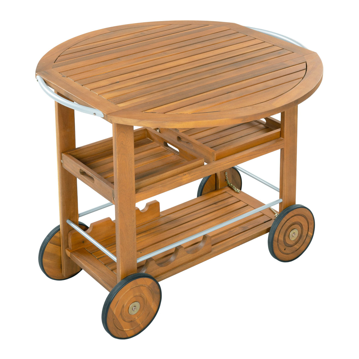 Bar Cart, Rolling Serving Cart With Storage