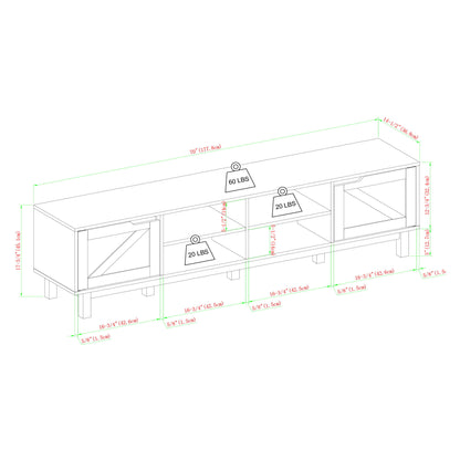 Rustic Barndoor Open-Storage TV Stand For TVs Up To 80"