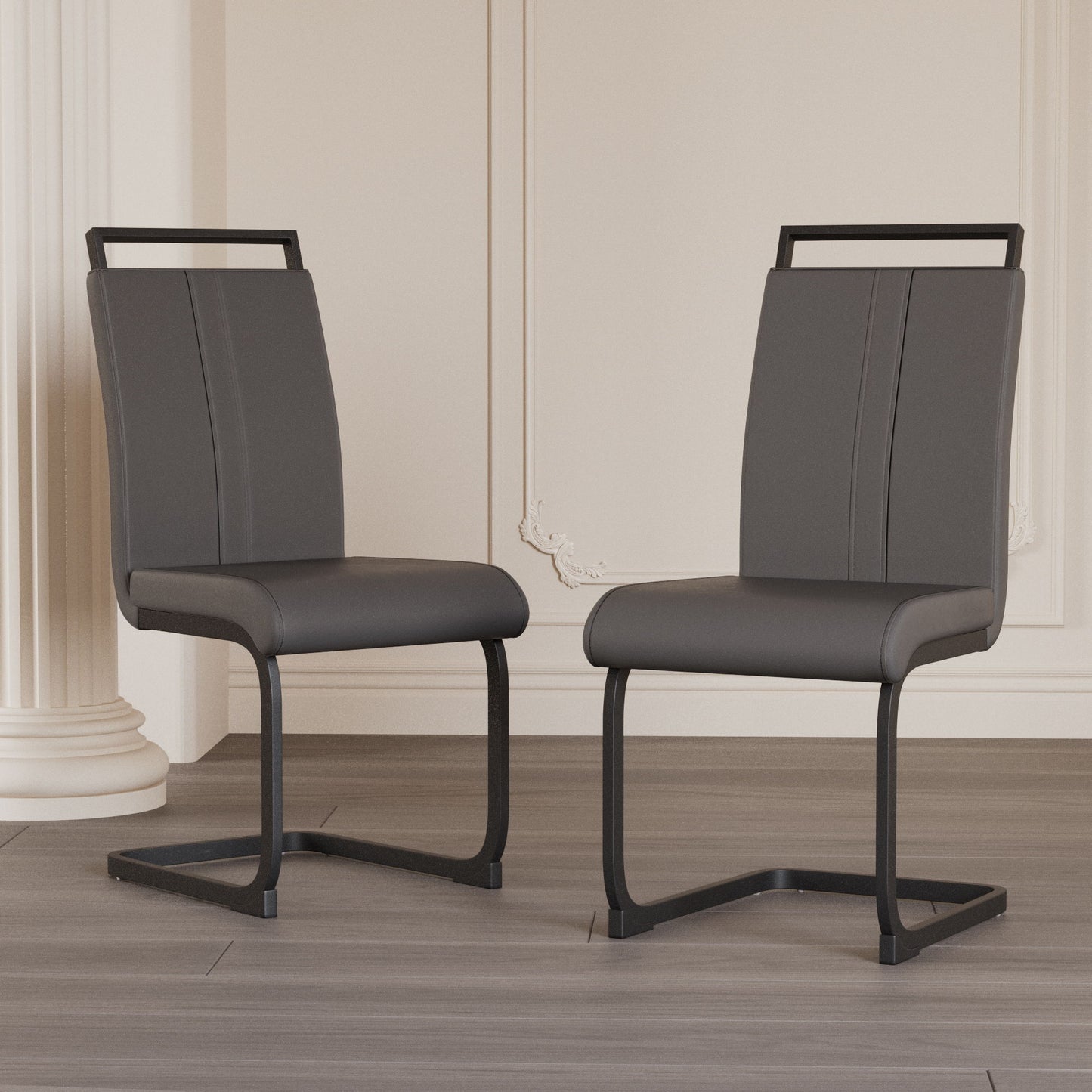 Modern Dining Chairs With High Back Upholstered Design Metal Legs