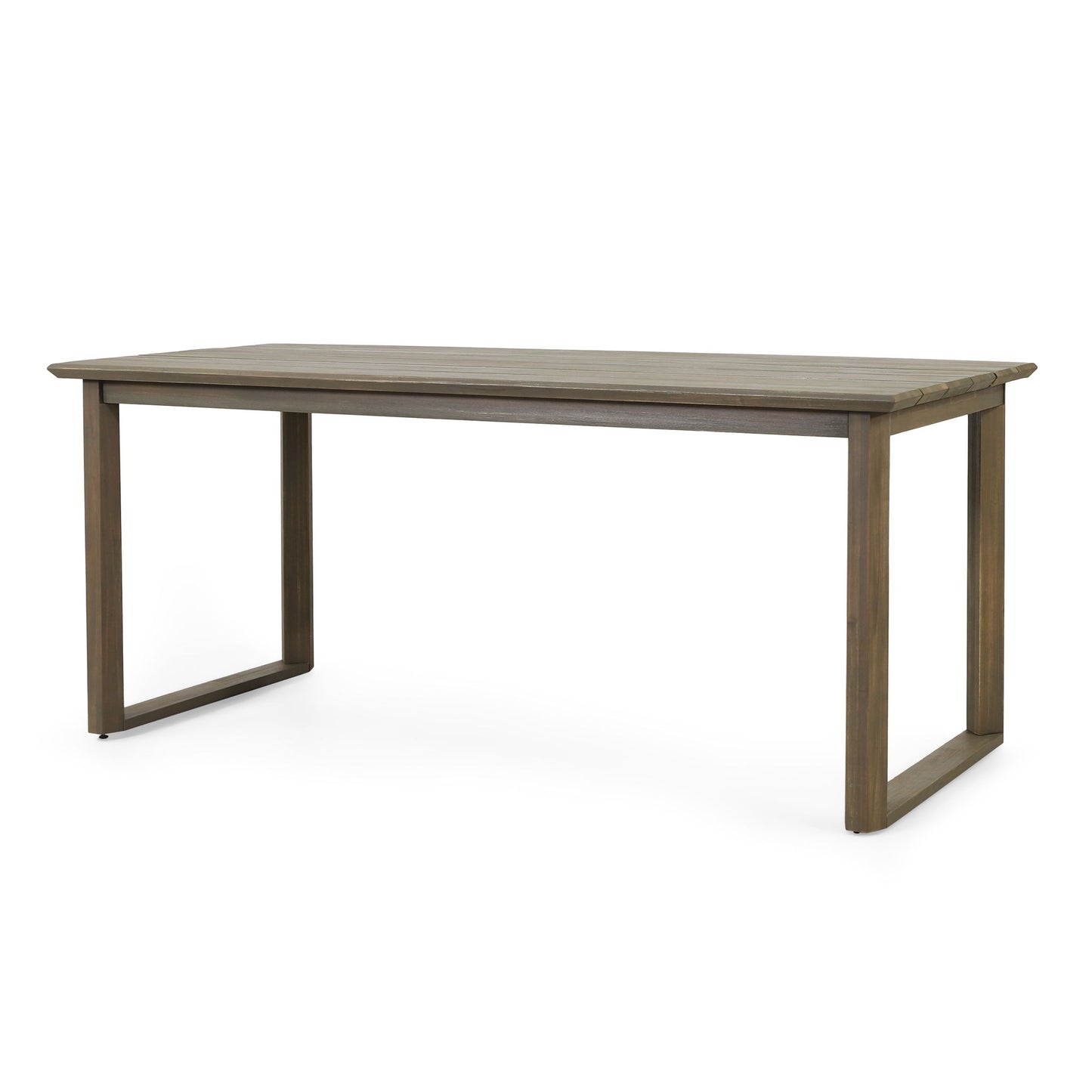 Rustic Nash Dining Table With Slat Design - Gray