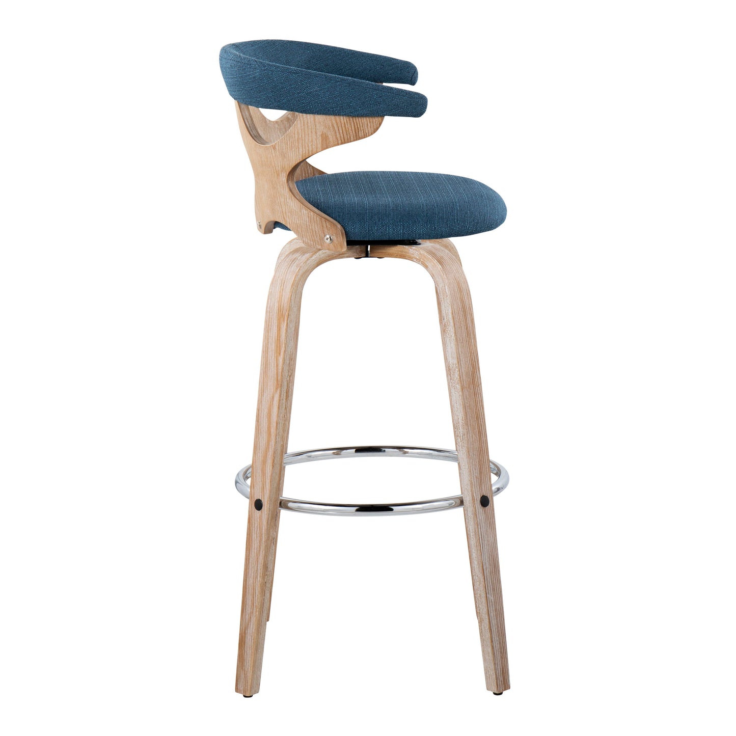 Gardenia - Contemporary Fixed Height Barstool With Swivel With Round Footrest (Set of 2)