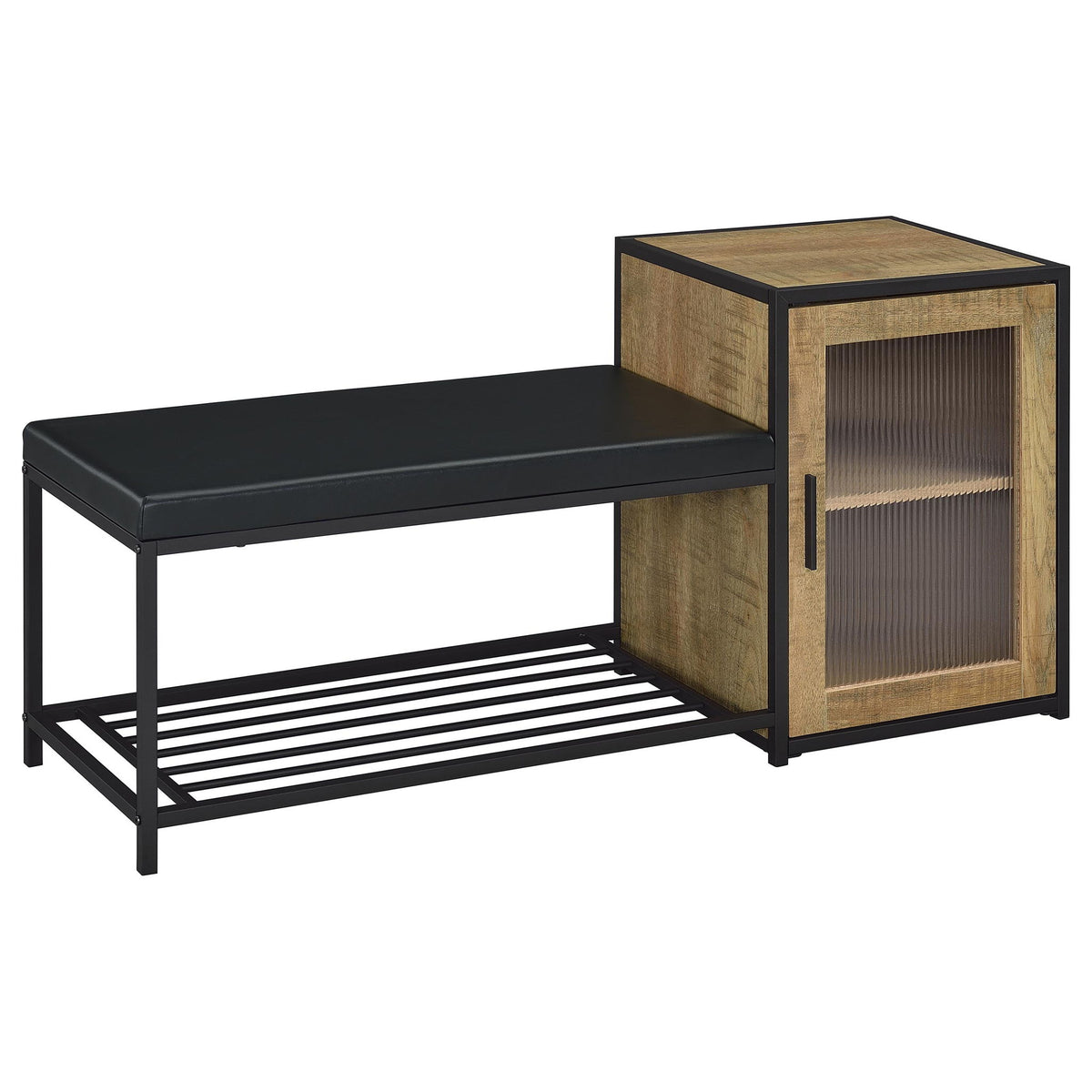Shoe Storage Entryway Bench With Cabinet - Wood