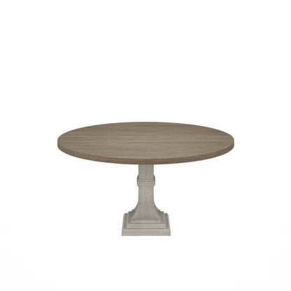 Tannen - Round 5 Piece Dining Table (Set of 5) - White And Gray