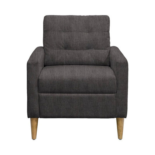 Tufted Back Accent Chair With Track Arm Silhouette - Gray