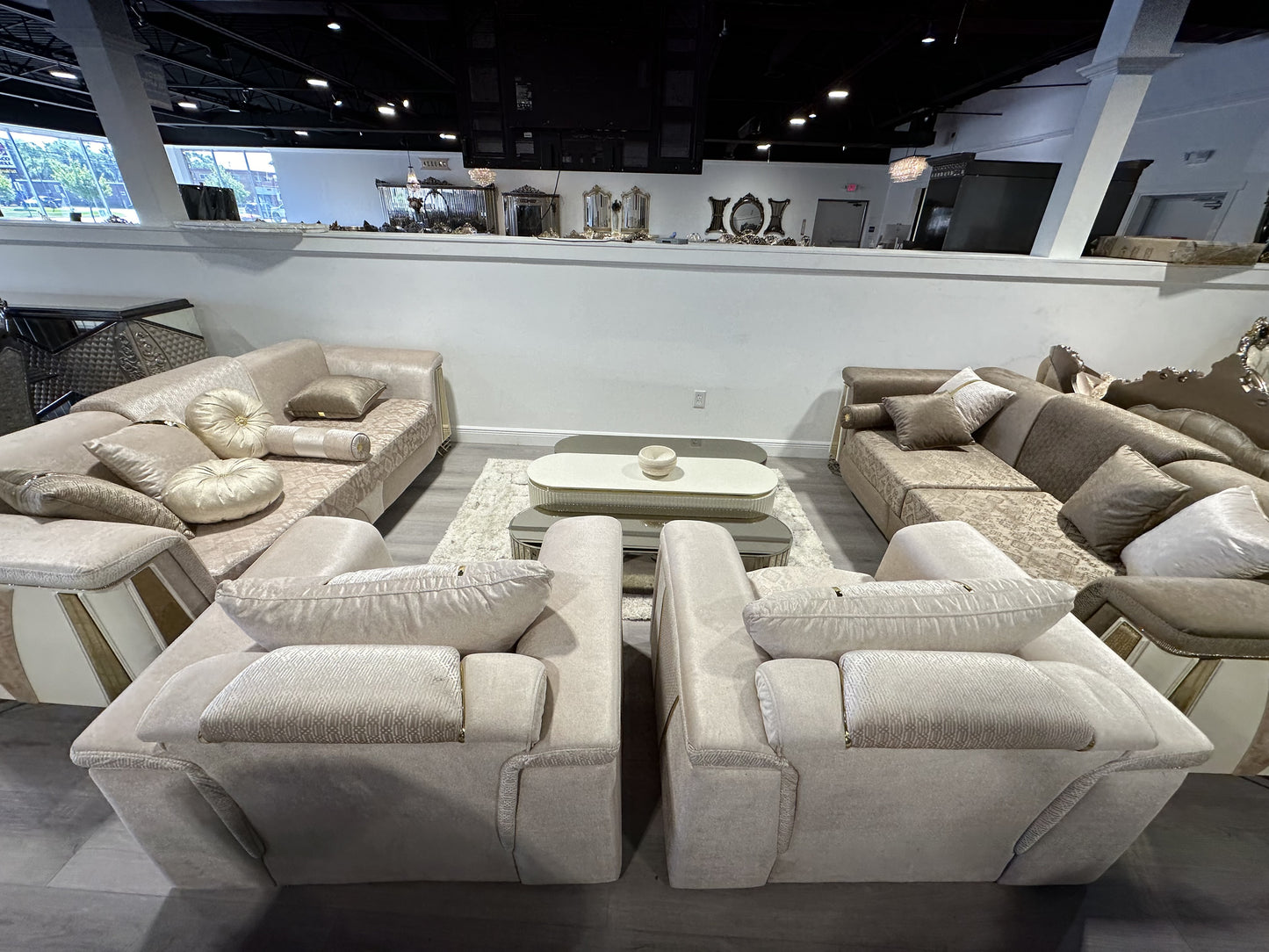 White & Brown sofa set