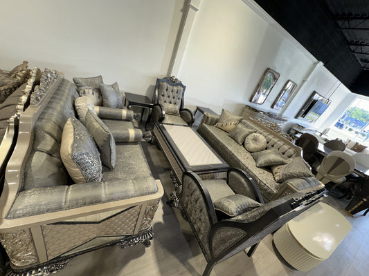 Silver crown sofa set