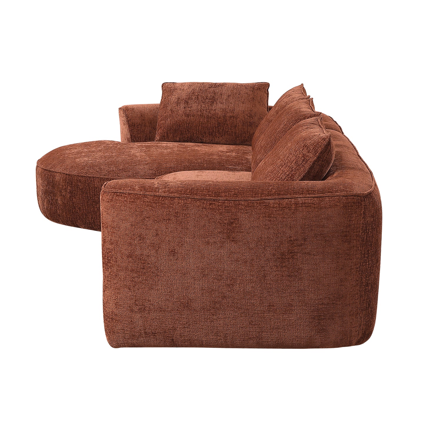 Aceso - Chenille Sectional Sofa With 4 Toss Pillows - Rustic Brown