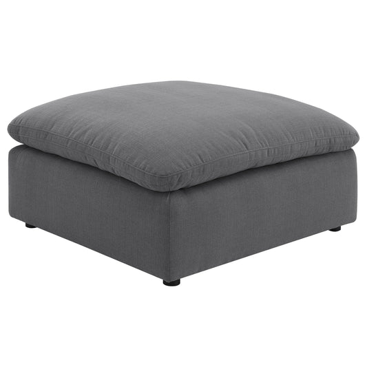 Hobson - Square Upholstered Ottoman - Charcoal