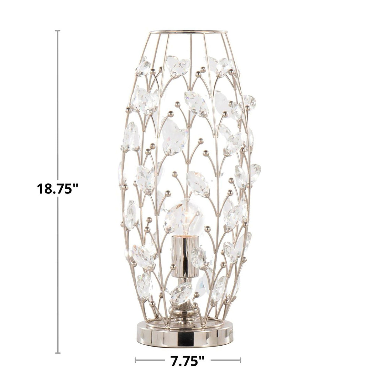Crystal - Buds Contemporary Uplight Lamp - Nickel
