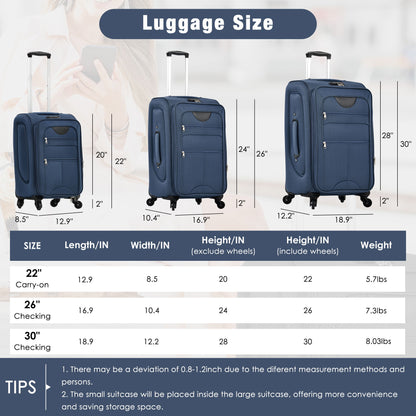 Softside Luggage Expandable Set & Duffel Bag Upright Spinner