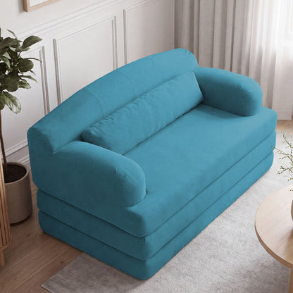 2 Seater Sofa Bed, Compact Foldable Floor Couch