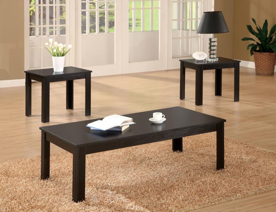 Elias - 3 Piece Engineered Wood Coffee Table Set - Black