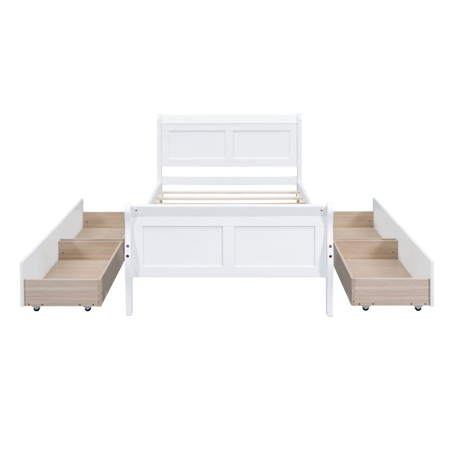 Platform Bed Frame Mattress Foundation Sleigh Bed With Headboard / Footboard / Wood Slat Suppor