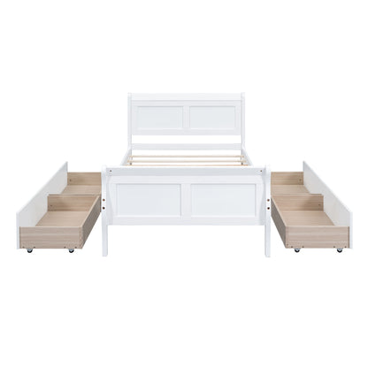 Platform Bed Frame Mattress Foundation Sleigh Bed With Headboard / Footboard / Wood Slat Suppor