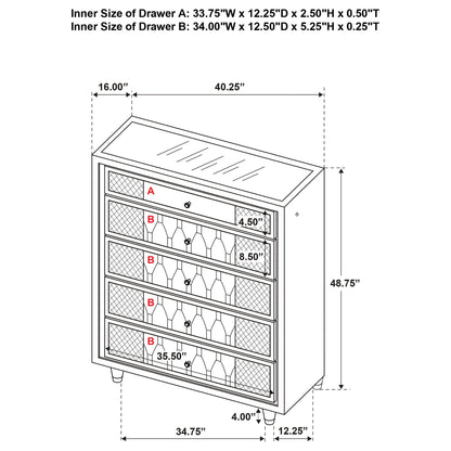 Mika - 5 Drawer LED Chest