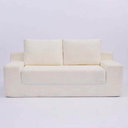 Comfortable Deep Seat Loveseat Sofa Bed, Reversible Cushion With Pillows
