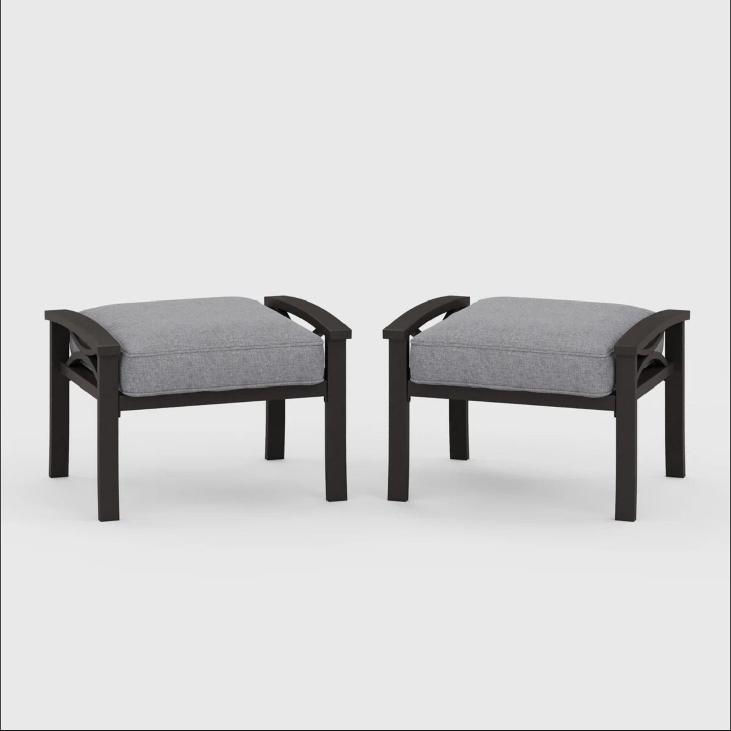 Modern All-Weather Ottomans With Cushions (Set of 2)