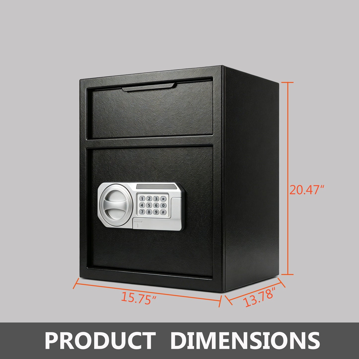 Safe With Drop Slot For Cash Deposits, Multi Scene Safe For Office - Black