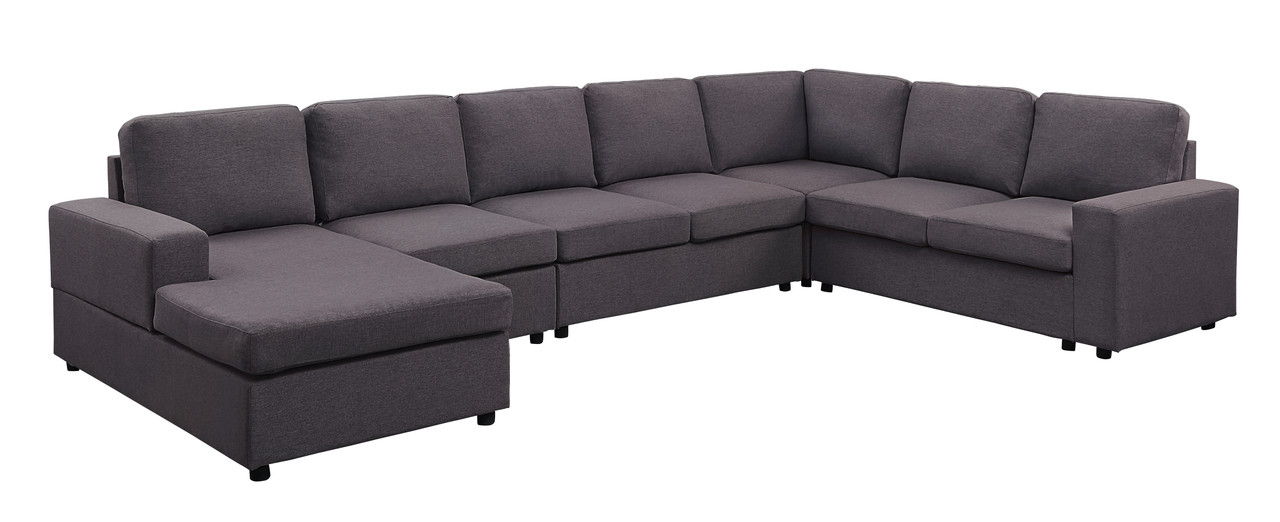 Tifton - Linen 7 Seat Reversible Modular Sectional Sofa Chaise