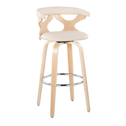 Gardenia - Contemporary Fixed Height Barstool With Swivel With Round Footrest (Set of 2)