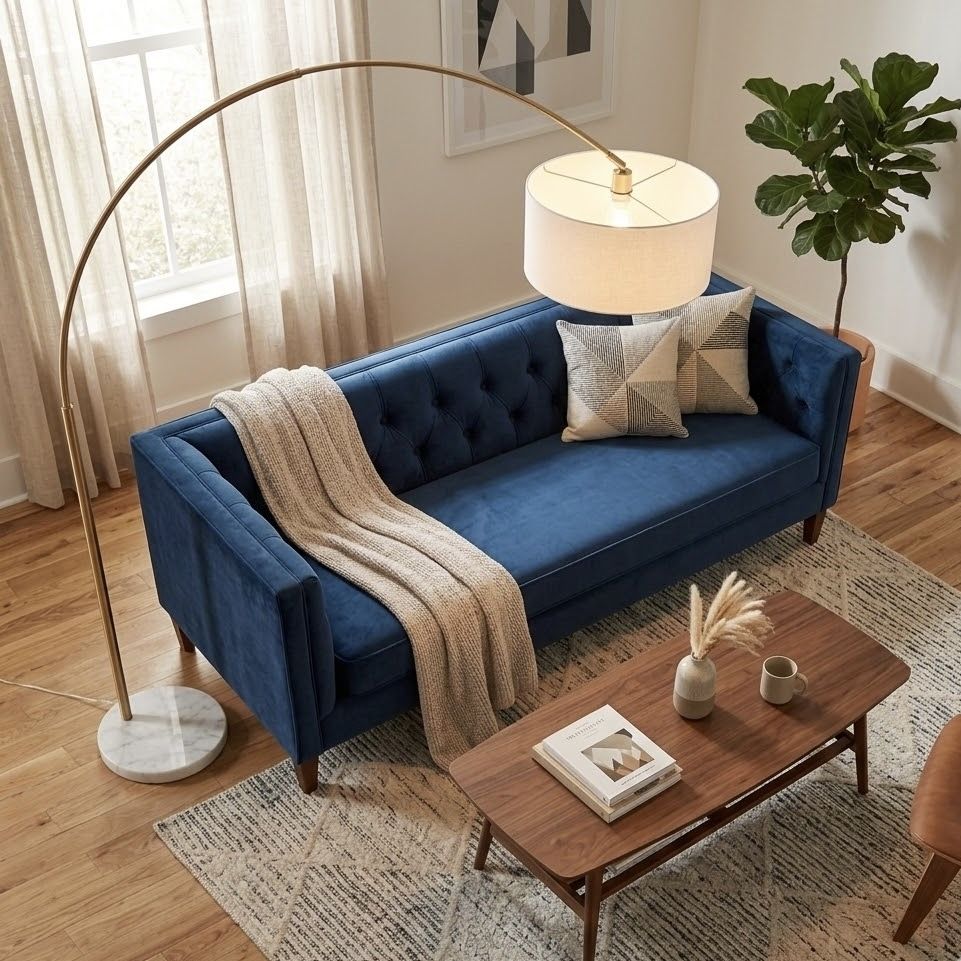 Ambient - Arch Floor Lamp With Large Shade - Gold / White