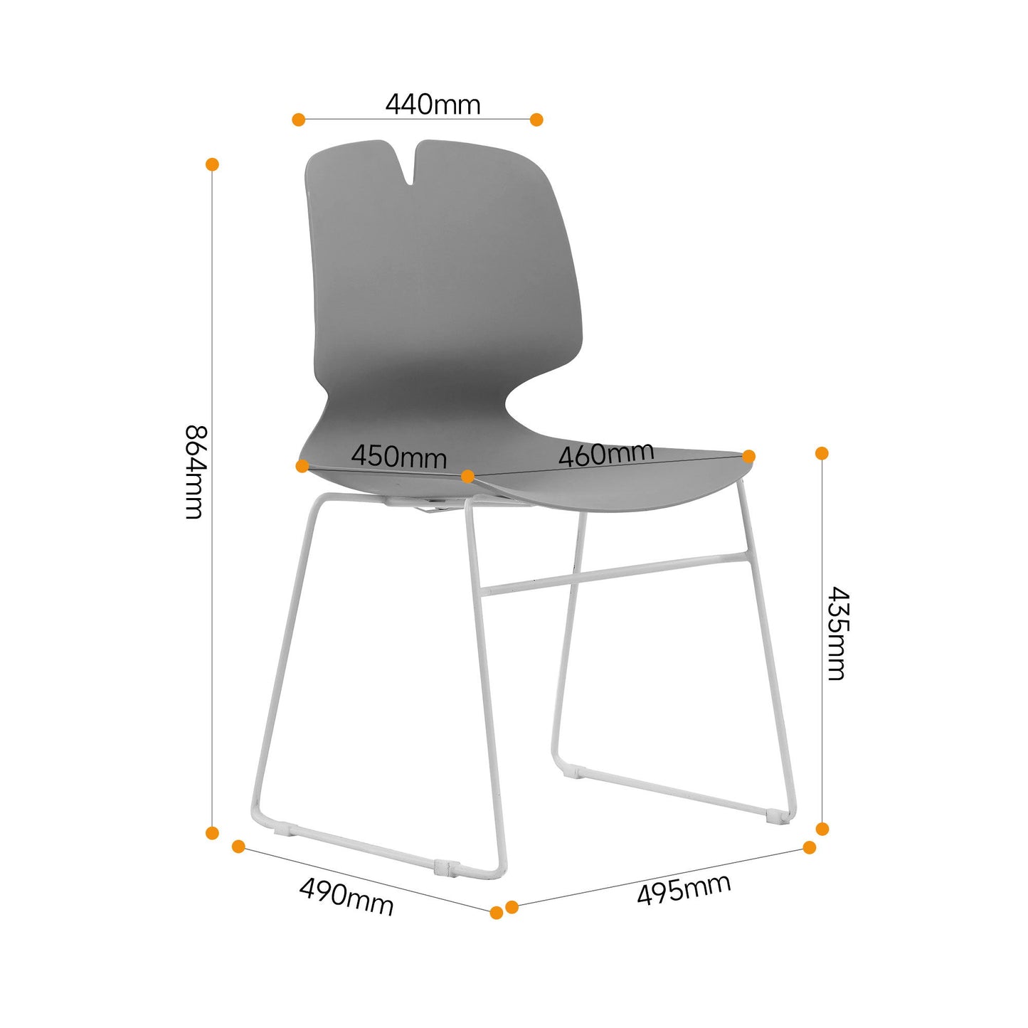 Modern Stacked Office Chairs (Set of 4)
