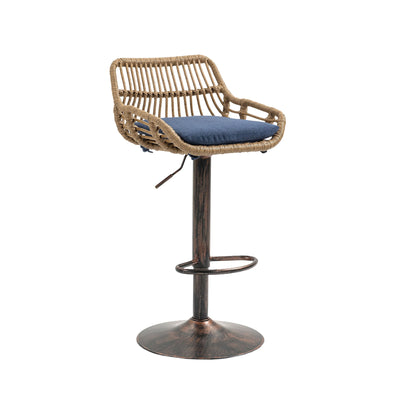 Modern Swivel Bar Stools Adjustable Counter Chairs With Footrest (Set of 2)