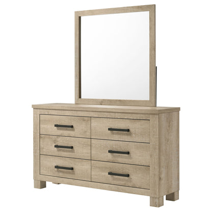 Sansome - 6 Drawer Dresser With Mirror - Oak