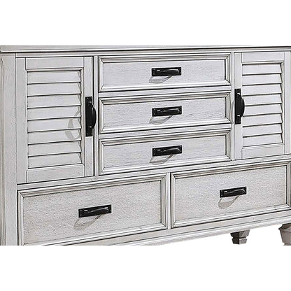 Lockeford - 5 Drawer Dresser With Mirror - White