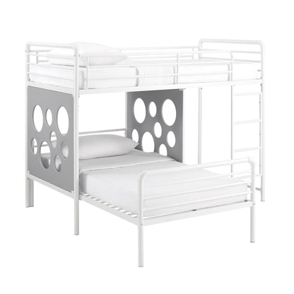 Twin Geo Cutout Colorful L-Shaped Bunk Bed