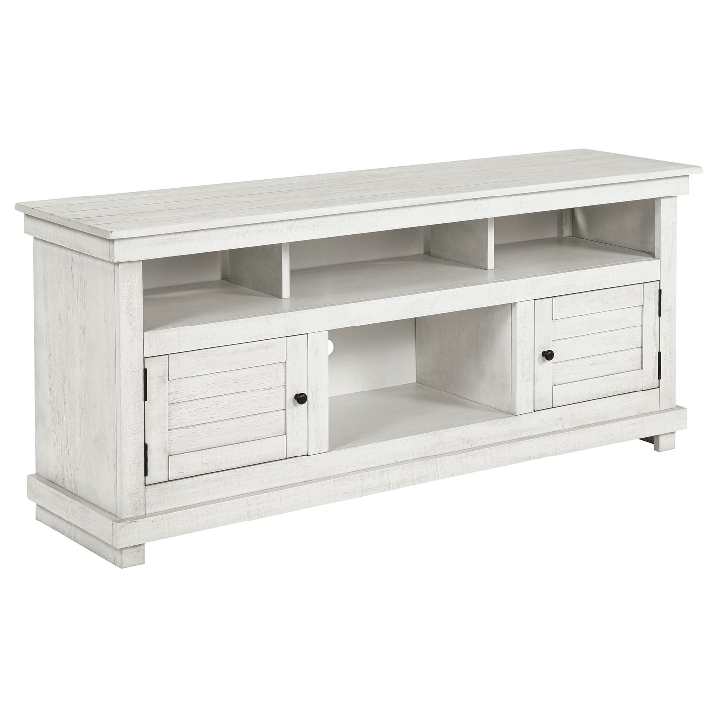 Castleton - TV Stand Media Console With Open Shelves And Storage Compartments - Antique White