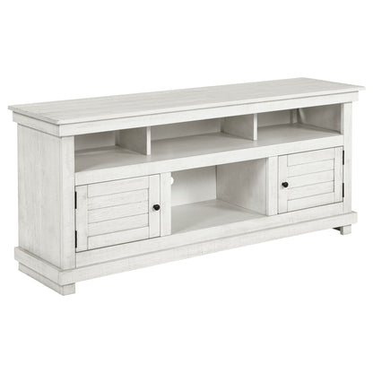 Castleton - TV Stand Media Console With Open Shelves And Storage Compartments - Antique White