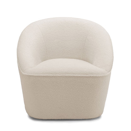 Anson - Swivel Chair With Soft Rounded Back - Off White