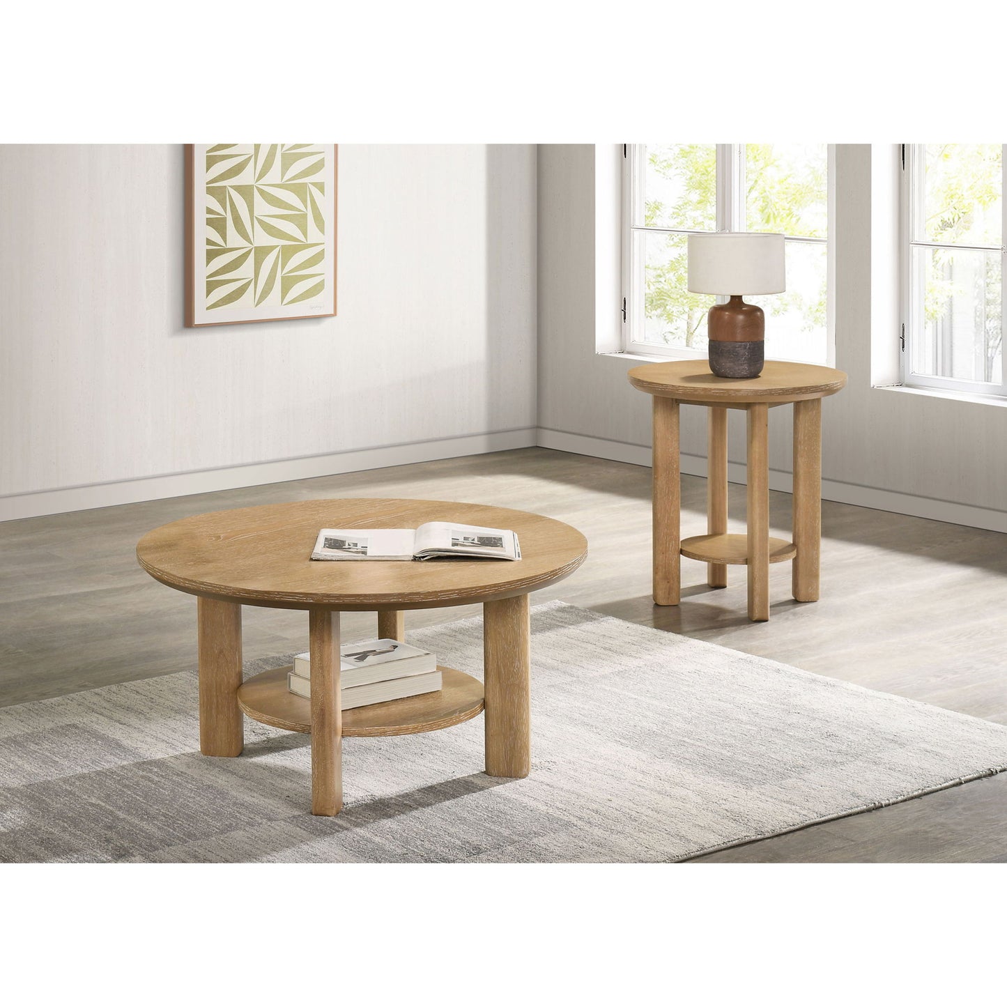Crispin - 2 Piece Coffee Table Set With Open Shelves