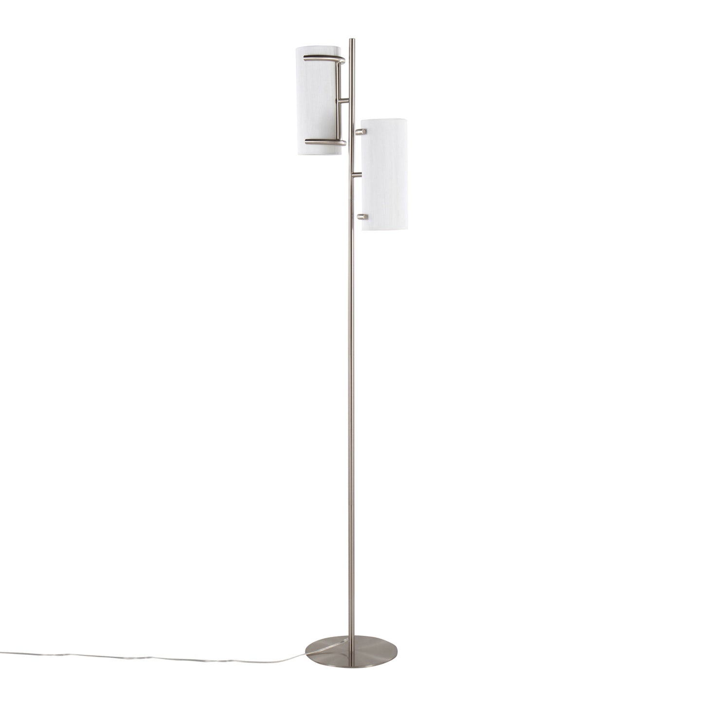 Rhonda - Contemporary / Glam Floor Lamp - Nickel / White