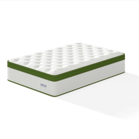 Snooze Mattress Company Glacier - 14" Euro Top Medium Hybrid Mattress With Independently Encased Coils & Gel Memory Foam