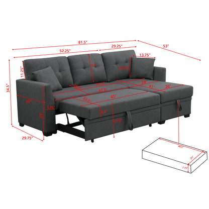 Sectional Sofa Bed - Dark Gray