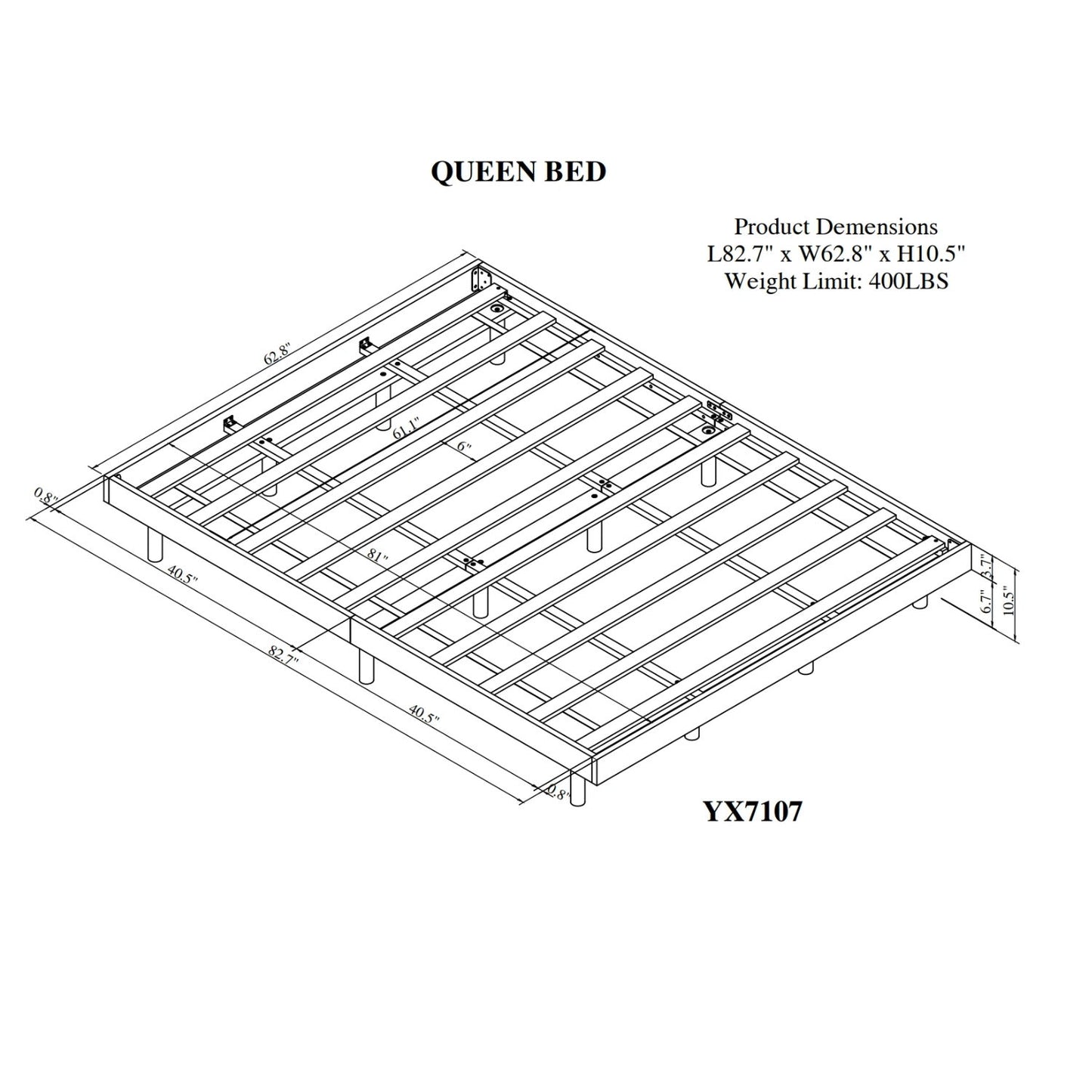 Modern Floating Platform Bed Frame