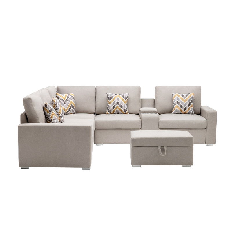 Nolan - 7 Piece Sectional Sofa With Pillows And Interchangeable Legs