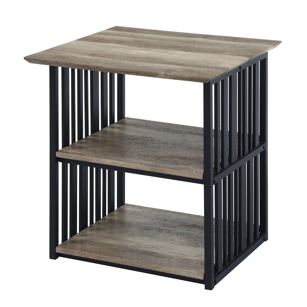 Zudora - Nightstand - Antique Oak & Black