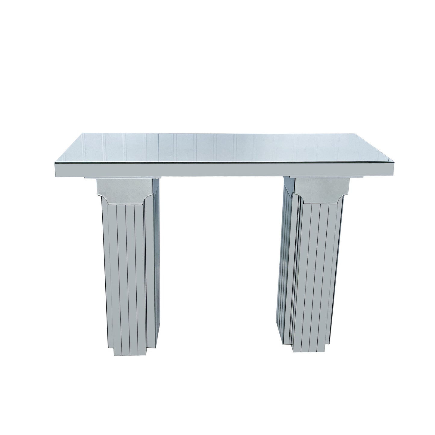 Console Table, Rectangular Entryway Desk For Living Room - Silver