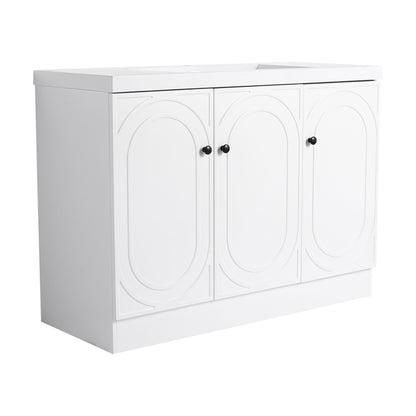 Contemporary Freestanding Bathroom Vanity With Resin Sink & Soft-Close Cabinet Doors