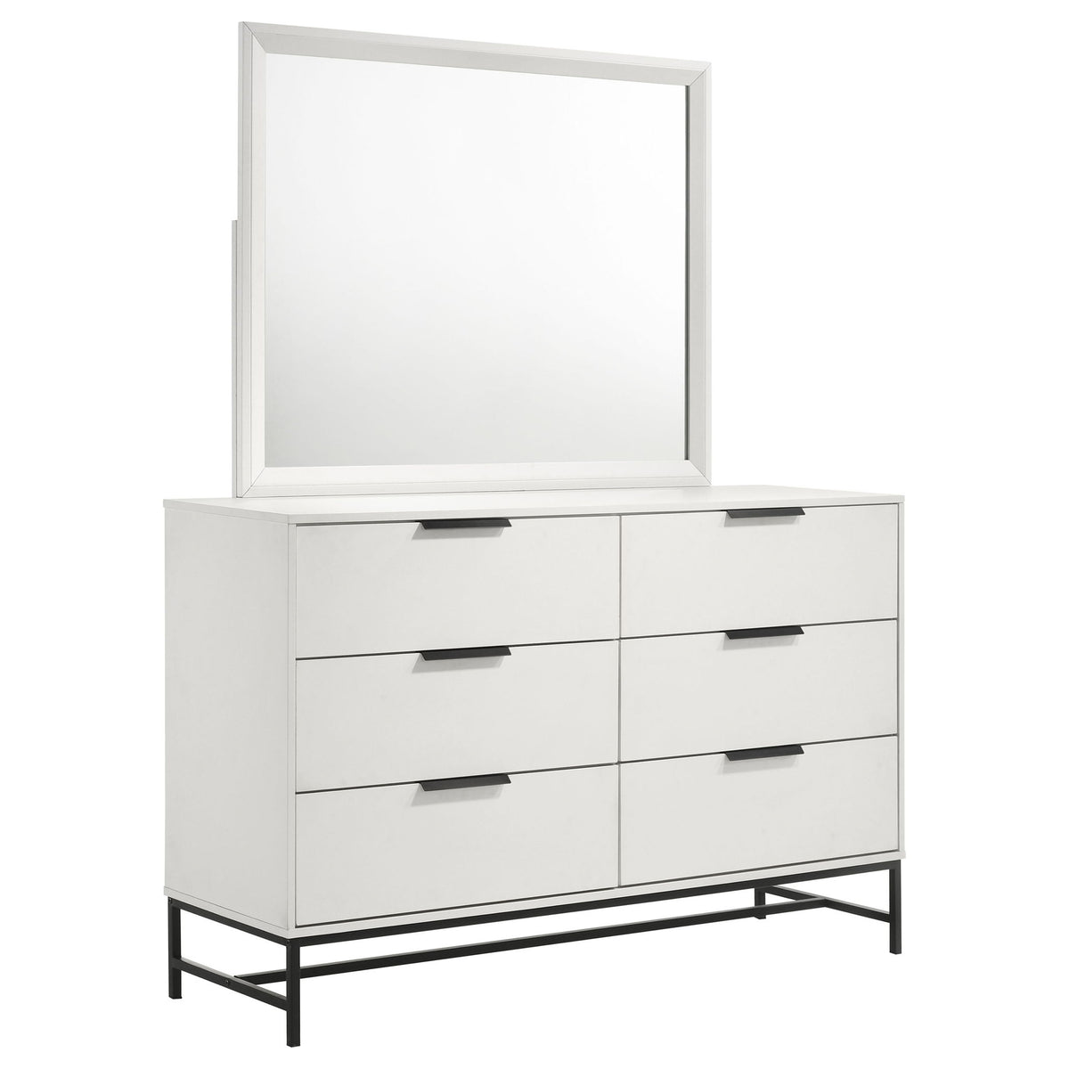 Taraval - 6 Drawer Dresser With Mirror - White