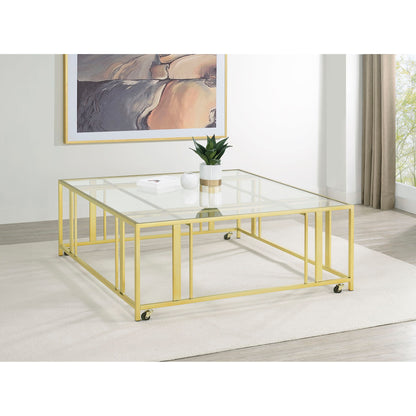 Square Coffee Table - Brushed Brass